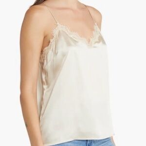 Paige Ilya Silk Lace Trim Camisole in Ecru Size Medium Y2K Style Luxury Capsule